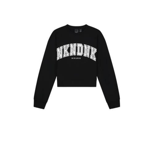 NIK&NIK sweater met logo zwart Logo