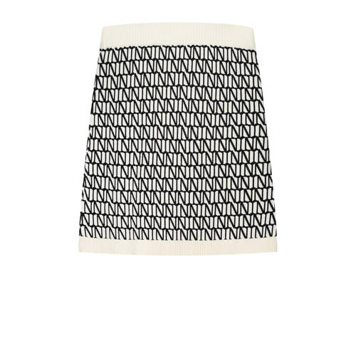 NIK&NIK rok Vanessa met all over print ecru zwart Meisjes Viscose All over print 128