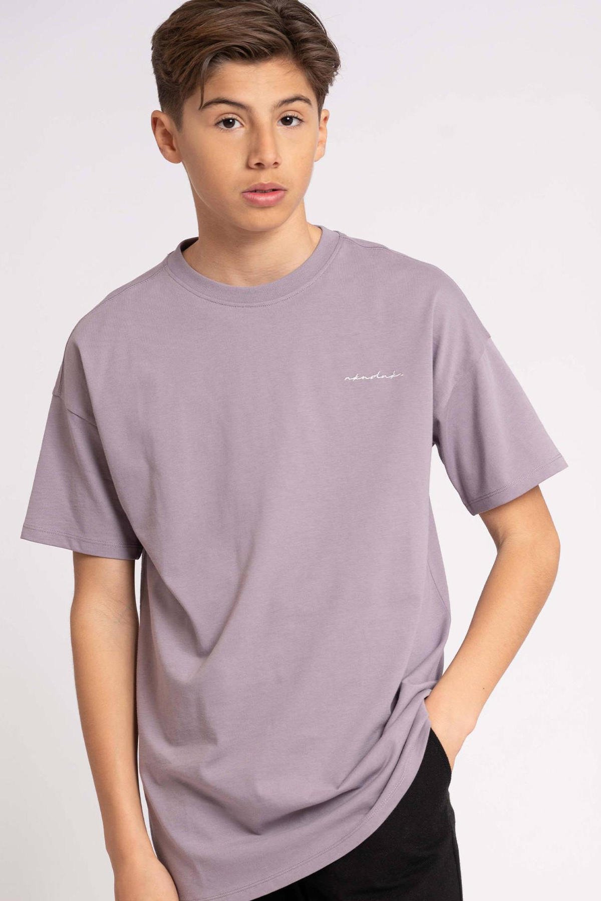 NIK&NIK Tshirt Base Logo vergrijsd lila