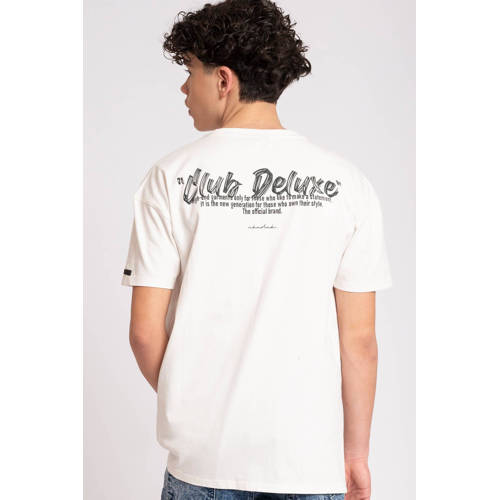 NIK&NIK T-shirt Deluxe met backprint offwhite Wit Jongens Katoen Ronde hals 152