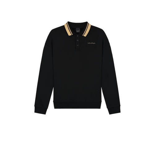 NIK&NIK sweater zwart/bruin Effen
