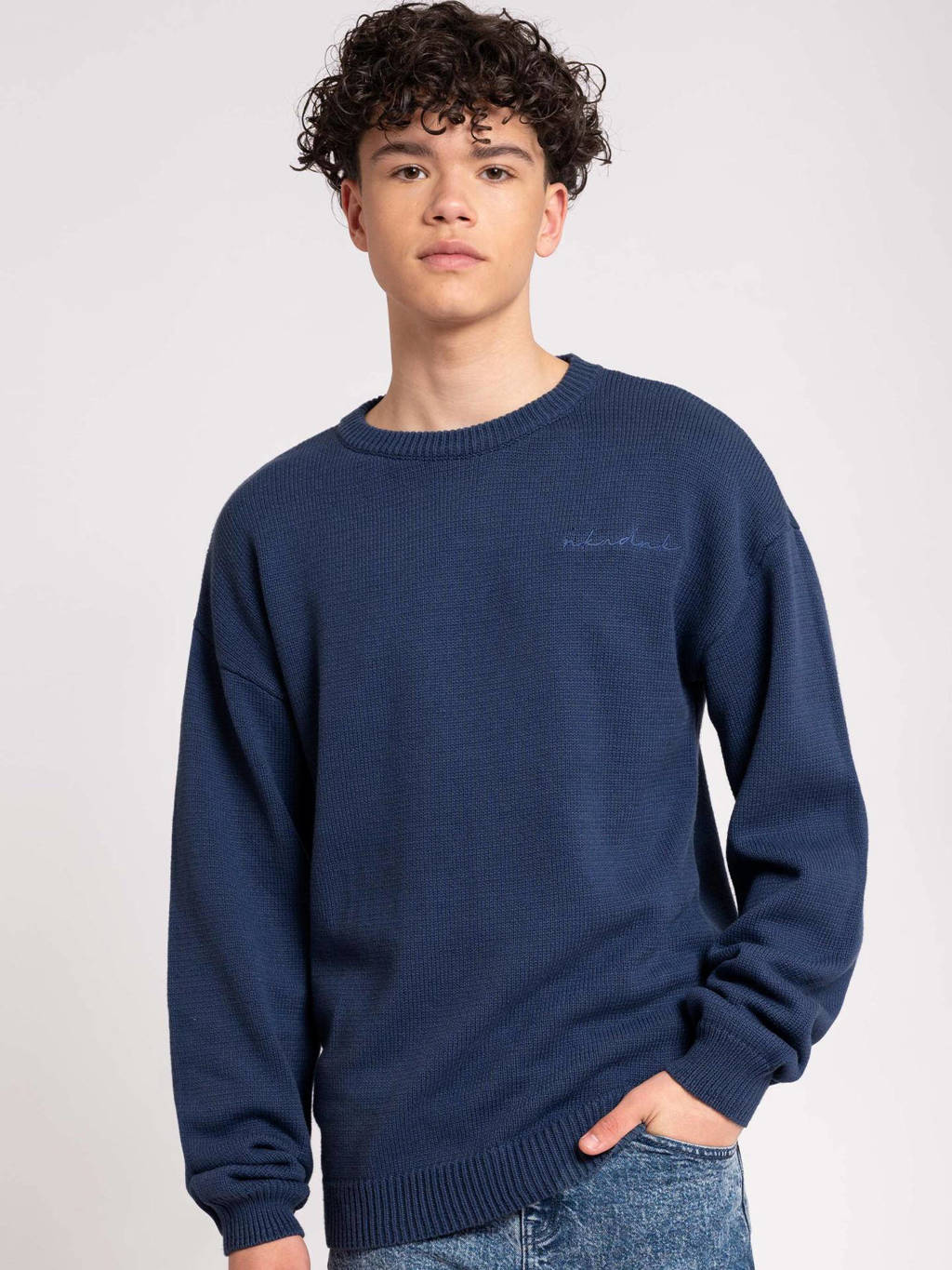 NIK&NIK gebreide trui Terry donkerblauw