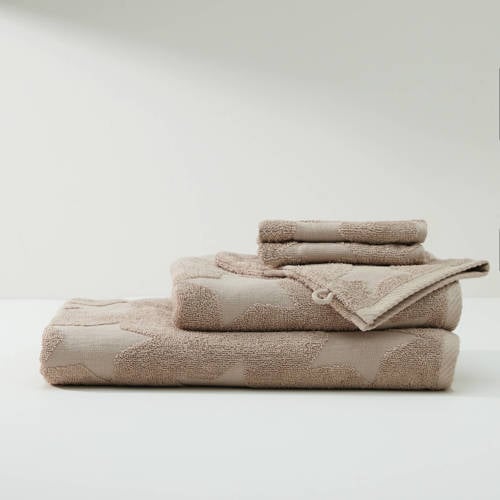 NOUS Kids washand Sterren (set van 3) (15x21 cm) Washandje Beige