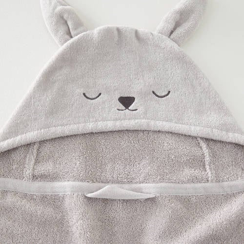 NOUS Kids badcape met capuchon Handdoek badcape Grijs