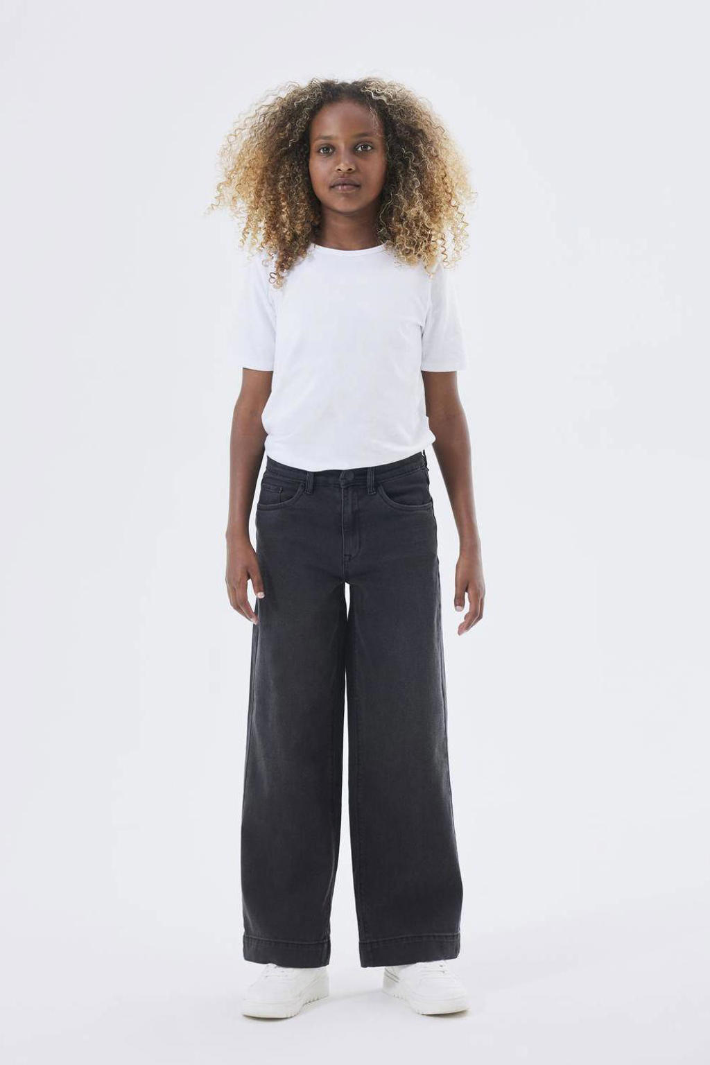 NAME IT KIDS wide leg jeans NKFROSE black denim