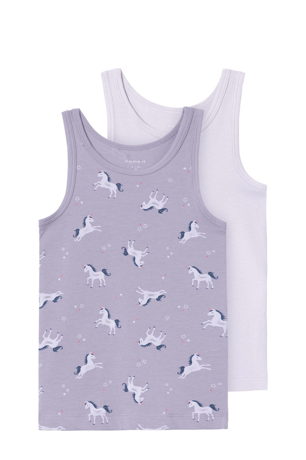NAME IT MINI hemd NMFTANK TOP UNICORN - set van 2 lila/paars