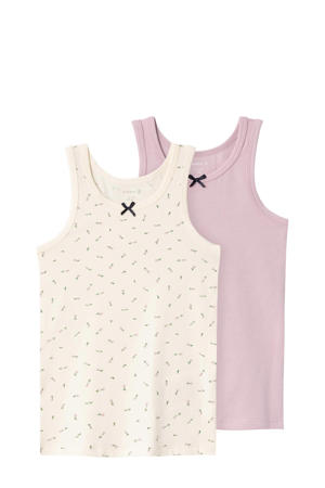 hemd NMFTANK TOP - beige/lila (set van 2)