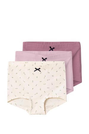 hipster NMFTIGHTS - beige/lila/paars (set van 3)
