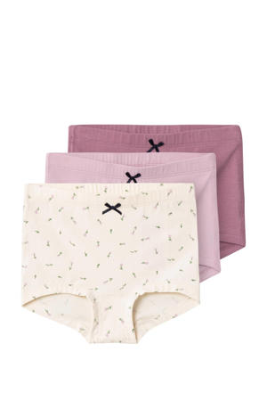 hipster NMFTIGHTS - beige/lila/paars (set van 3)