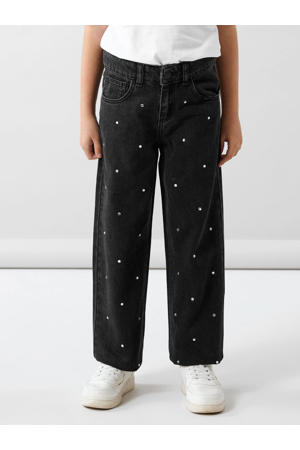 straight fit jeans NKFROSE met all over print black