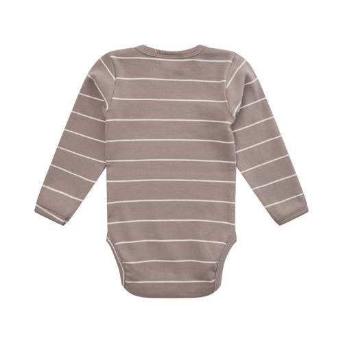 Sofie Schnoor Petit by romper taupe wit Bruin Jongens Meisjes Stretchkatoen Ronde hals 56