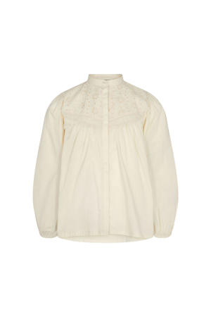 blouse met open detail offwhite
