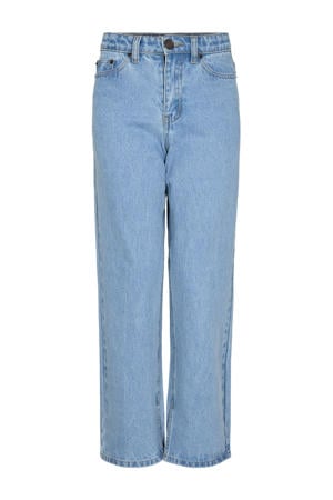 gestreepte wide leg jeans blauw/wit