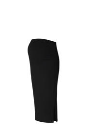 thumbnail: Zwarte dames Noppies ribgebreide zwangerschapsrok Vija van gerecycled polyester met regular waist en elastische tailleband
