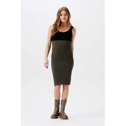 Noppies maternity ribgebreide zwangerschapsrok Ema olijfgroen Dames Polyamide - maat XL/XXL afbeelding