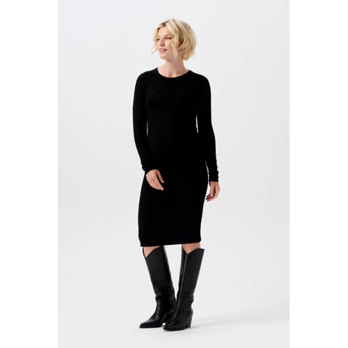 Noppies maternity zwangerschaps- en voedingsjurk Zane zwart Dames Viscose Ronde hals - maat M afbeelding