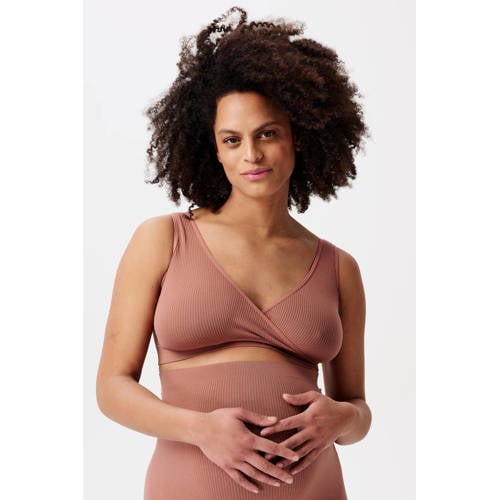 Noppies maternity voedingstop Gayla met ribstructuur oudroze Voedingsbh Dames Polyamide - maat M/L afbeelding