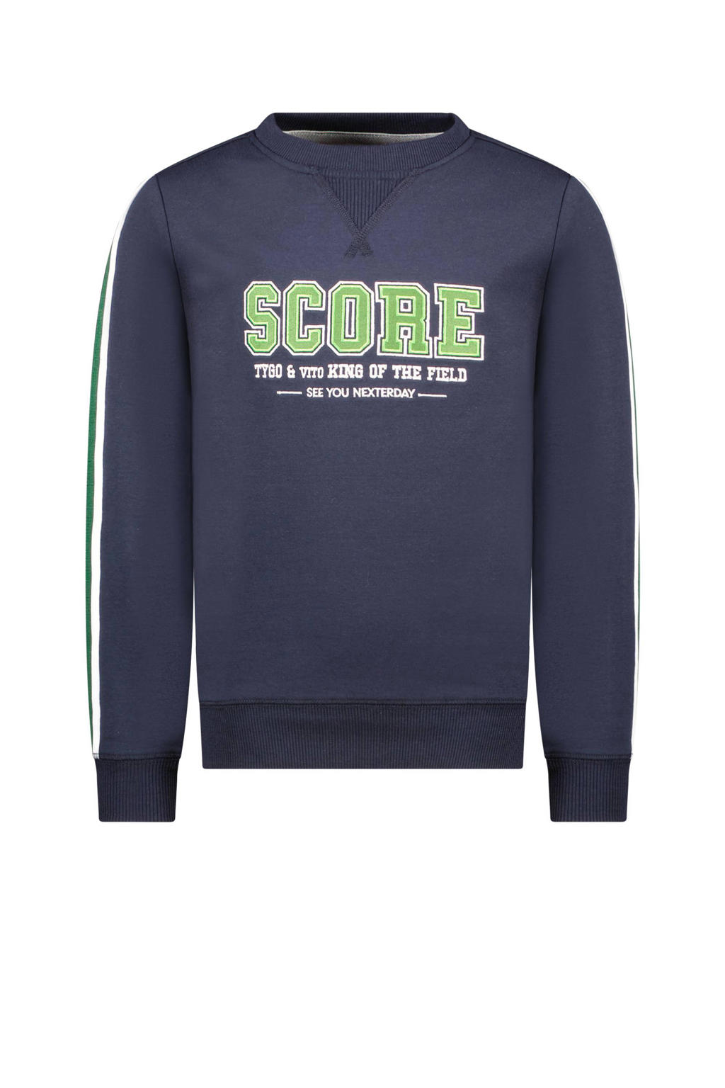 Blauwe jongens TYGO & vito sweater Sum met lange mouwen en ronde hals