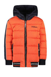 thumbnail: TYGO & vito gewatteerde winterjas Jens van gerecycled polyester oranje/donkerblauw