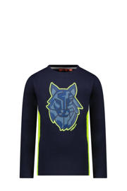 thumbnail: Blauwe jongens TYGO & vito longsleeve Mason van stretchkatoen met lange mouwen en ronde hals