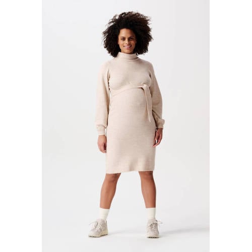 Noppies maternity gebreide zwangerschaps- en voedingsjurk Mico beige Dames Acryl Col - maat XXL afbeelding