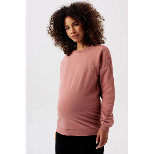 Noppies zwangerschaps- en voedingssweater Lesy oudroze Trui Effen
