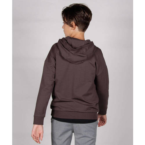 Bellaire hoodie met printopdruk donkerbruin Sweater Printopdruk 122 128