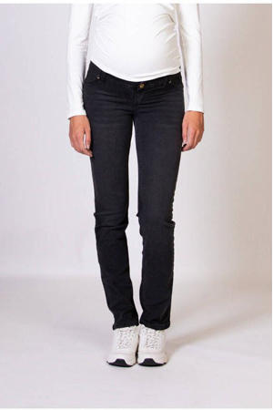 low waist zwangerschaps straight leg jeans charcoal