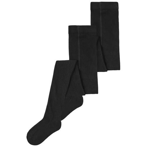 NAME IT KIDS maillot NKNPANTYHOSE - set van 2 zwart Jongens/Meisjes Katoen - maat 98/104 afbeelding