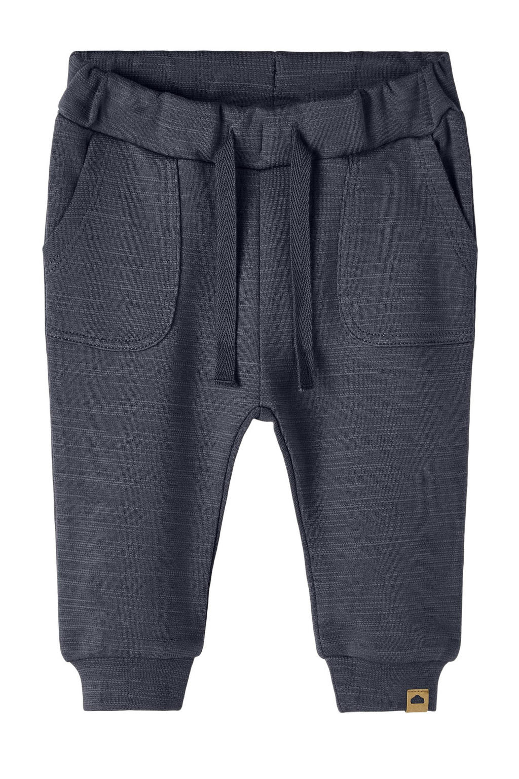Donkerblauwe jongens NAME IT BABY newborn baby joggingbroek van duurzaam stretchkatoen met elastische tailleband met koord