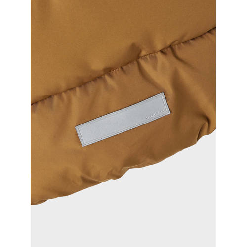 name it MINI gewatteerde winterjas NMMMATHEW bruingeel Jongens Polyester Capuchon 80
