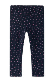 thumbnail: Donkerblauw en roze meisjes NAME IT MINI legging van sweat materiaal met elastische tailleband