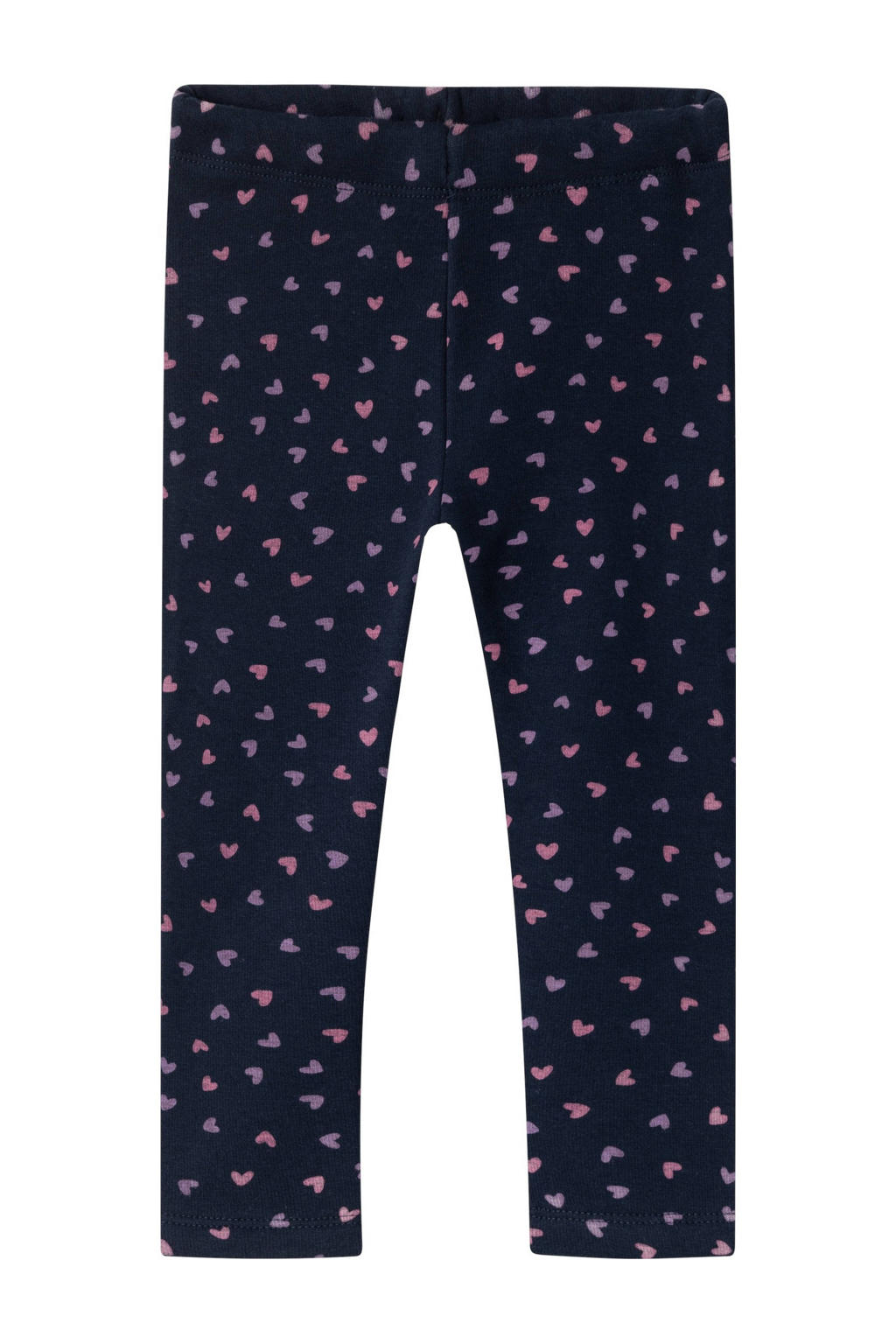 Donkerblauw en roze meisjes NAME IT MINI legging van sweat materiaal met elastische tailleband