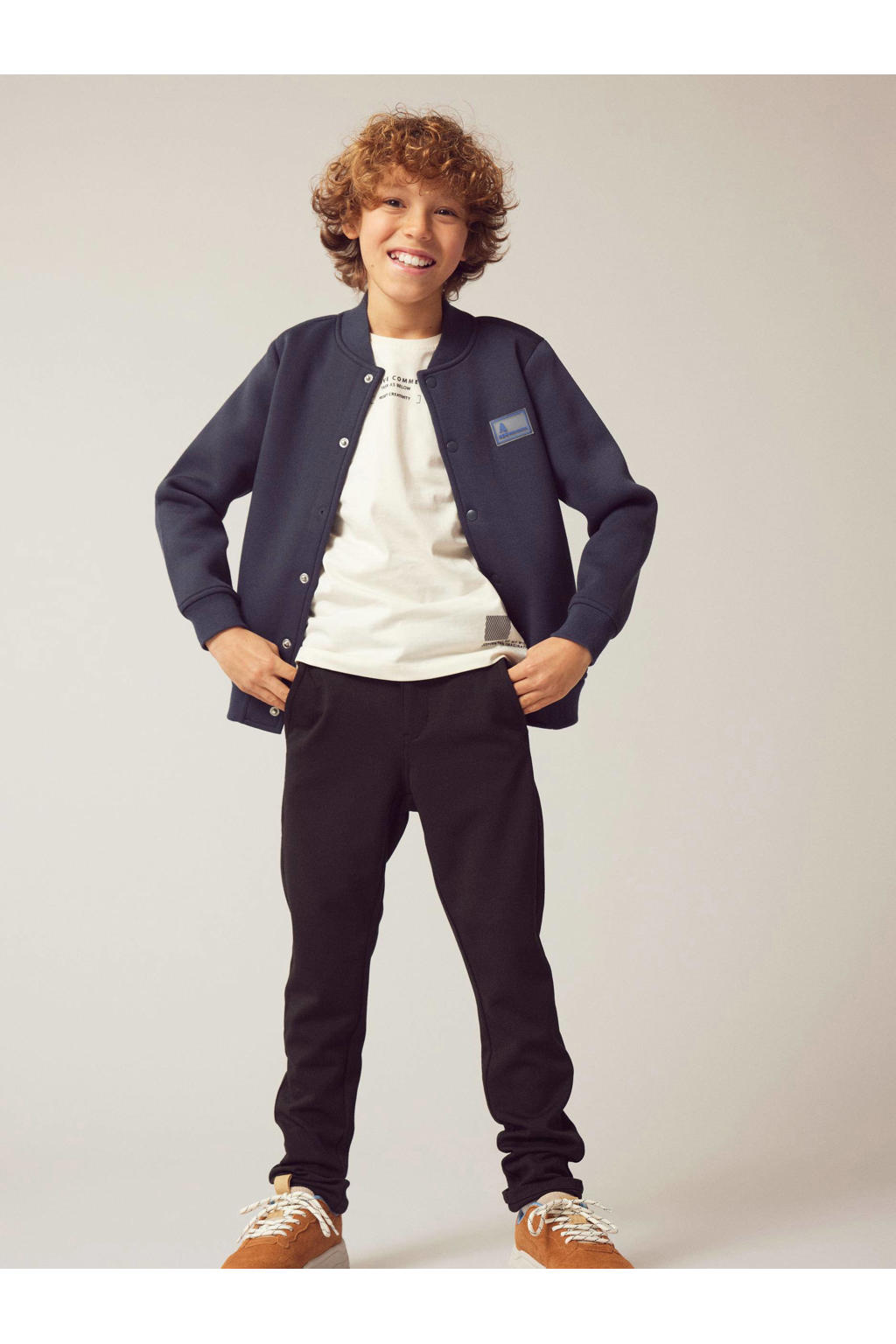 NAME IT KIDS sweatvest NKMNOMATO met printopdruk donkerblauw