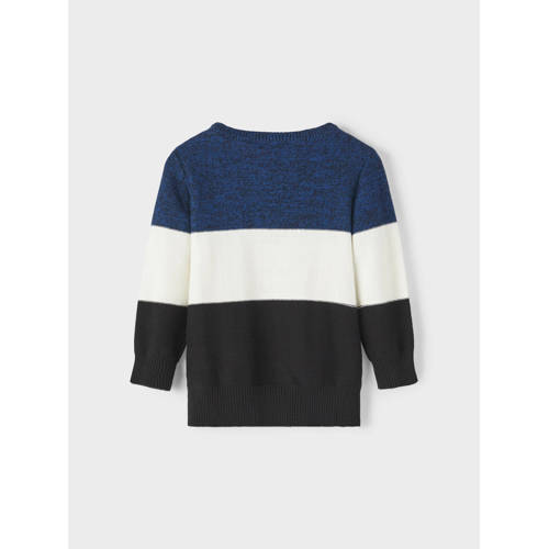 Name it MINI gestreepte sweater NMMVOHAN blauw Jongens Katoen Ronde hals 104