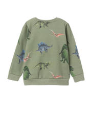 thumbnail: NAME IT MINI sweater NMMNODINO met dierenprint groen