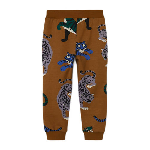 Name it MINI regular fit joggingbroek NMMNENE met all over print bruin Jongens Sweat 104