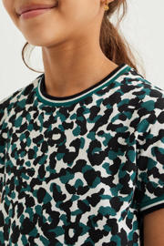 thumbnail: WE Fashion T-shirt met dierenprint zwart/groen