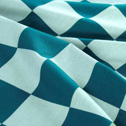 NOUS Kids katoenen dekbedovertrek peuter (120x150 cm) Groen Ruit