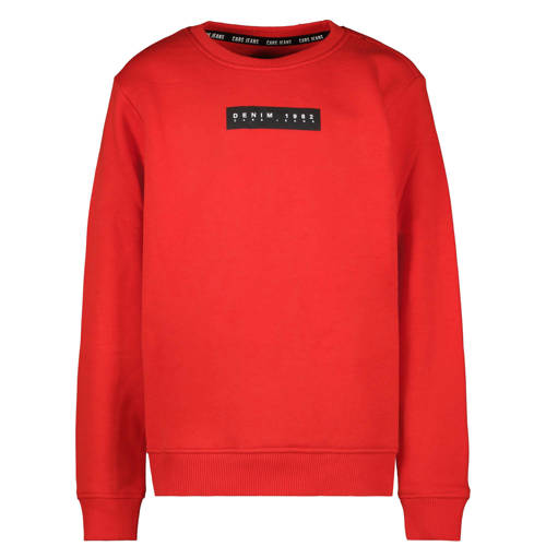 Cars sweater HARVEY met tekst rood/zwart Tekst 
