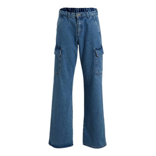 Cars wide leg jeans Kids MIFRE Cargo Denim Bleached Used bleached used Blauw 