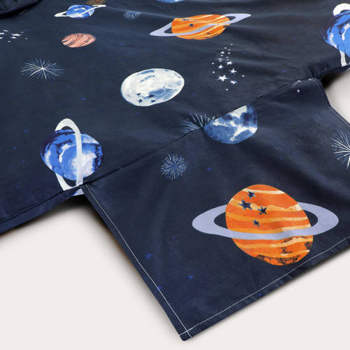 NOUS Kids katoenen dekbedovertrek baby (100x135 cm) Blauw Mixprint