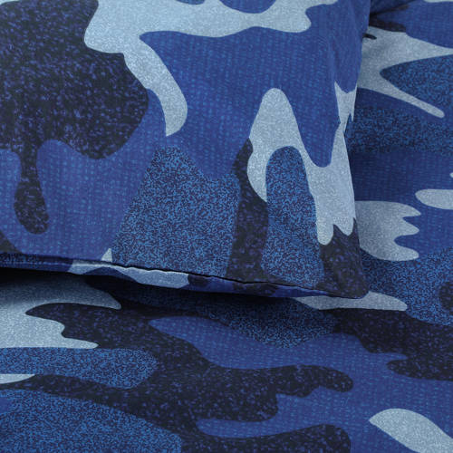 NOUS Kids katoenen dekbedovertrek baby (100x135 cm) Blauw Camouflage