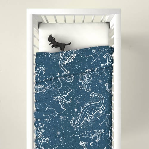 NOUS Kids katoenen dekbedovertrek baby (100x135 cm) Blauw Dierenprint