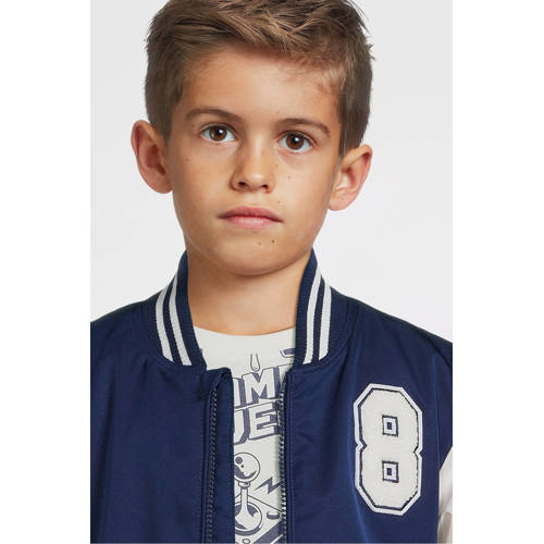 Me & My Monkey baseball jacket Paul navy Jas Blauw Jongens Polyester Ronde hals 104