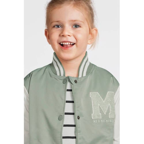 Me & My Monkey baseball jacket Parel met logo lichtgroen Jas Meisjes Polyester Ronde hals 104