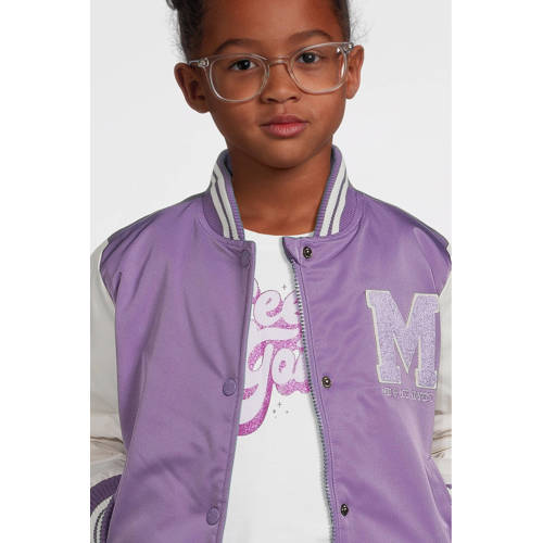 Me & My Monkey baseball jacket Parel met logo paars Jas Meisjes Polyester Ronde hals 104