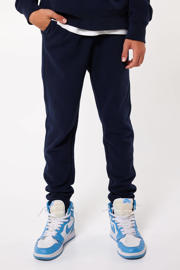 thumbnail: Blauwe jongens America Today regular fit joggingbroek Chance JR van katoen met elastische tailleband met koord en effen