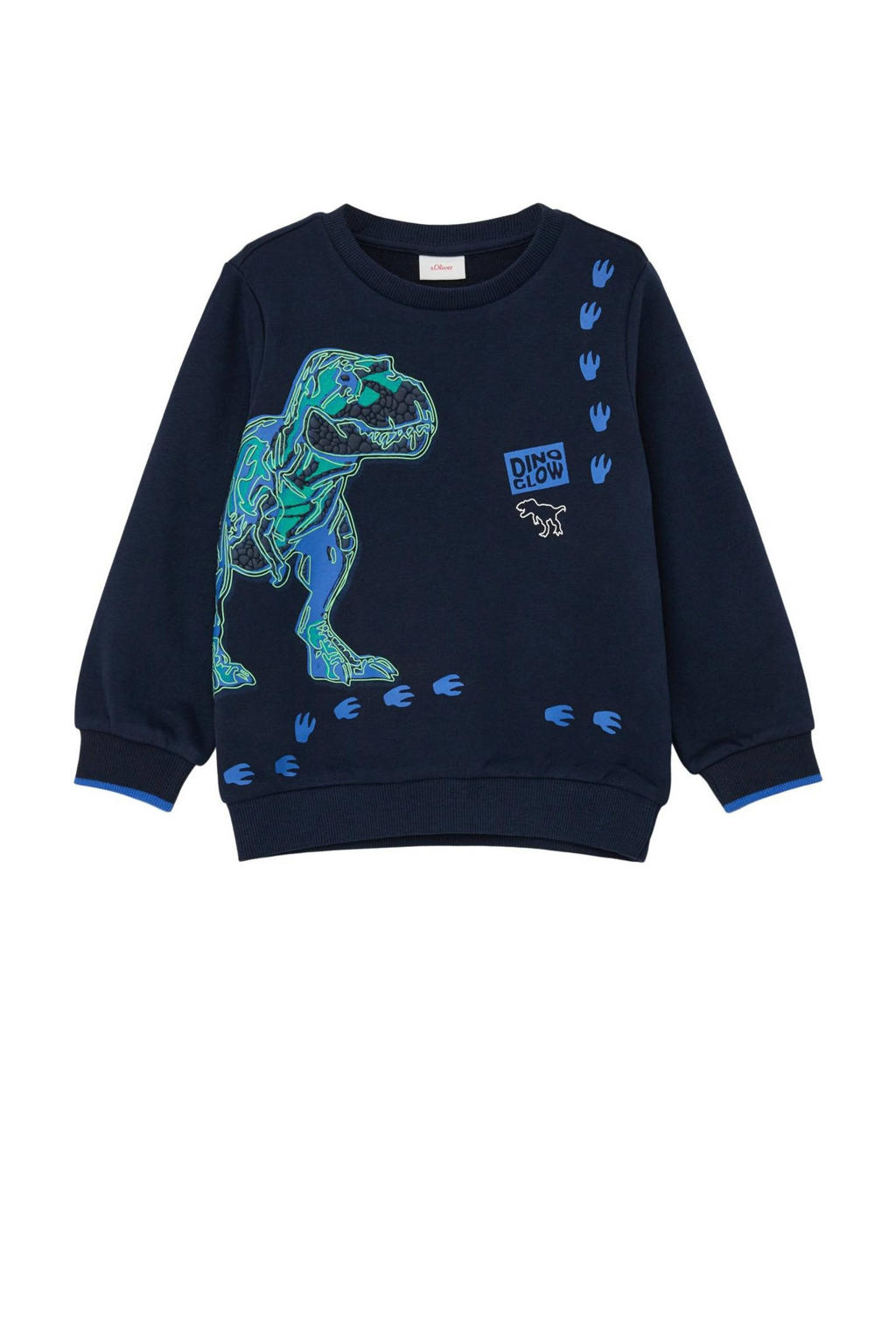 s.Oliver sweater met dierenprint blauw