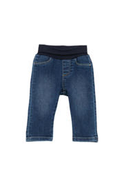 thumbnail: Blauwe jongens s.Oliver regular fit jeans van katoen met elastische tailleband en effen